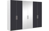 Goossens Kledingkast Easy Storage Ddk, Kledingkast 304 cm breed, 220 cm hoog, 4x draaideur en 2x spiegel draaideur midden - thumbnail