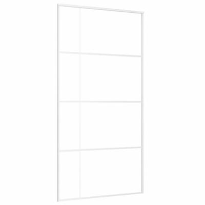 Schuifdeur 102,5x205 cm mat ESG-glas en aluminium wit