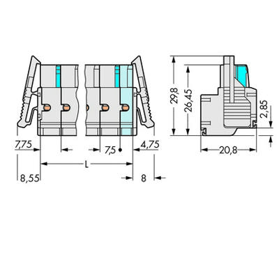 WAGO 721-2205/037-000 Female behuizing (kabel) 721 Totaal aantal polen: 5 Rastermaat: 7.50 mm Inhoud: 50 stuk(s)