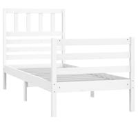 Bedframe massief hout wit 75x190 cm - thumbnail
