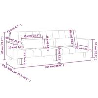Slaapbank 2-zits met 2 kussens stof zwart - thumbnail