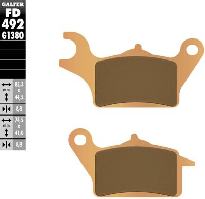 GALFER remblokken "fd492 brake pad fd492 g1380 sint. metal scooter