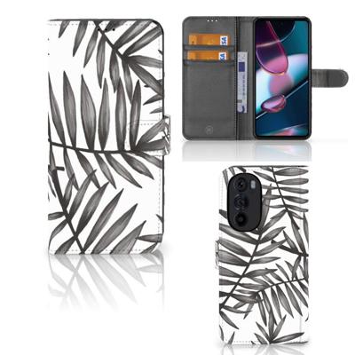 Motorola Edge 30 Pro Hoesje Leaves Grey Motorola Edge 30 Pro Hoesje Leaves Grey