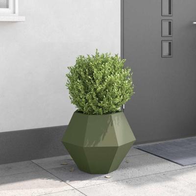 VidaXL Plantenbak olijf groen 50 x 50 x 40 cm staal