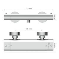 EISL douchemengkraan carneo thermostatisch chroomkleurig - thumbnail
