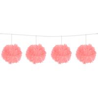 Folat BV Roze pompom slinger - thumbnail