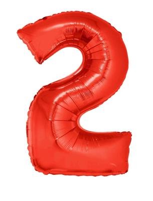 Folieballon Rood Cijfer &apos;2&apos; Groot