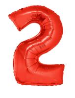 Folieballon Rood Cijfer &apos;2&apos; Groot - thumbnail