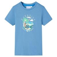 Kindershirt 128 middenblauw - thumbnail