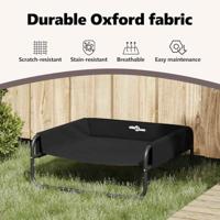 VidaXL Hondenbed zwart 75 x 75 x 30 cm staal - thumbnail