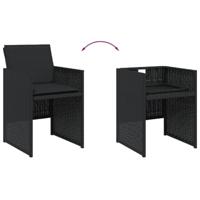 9-delige Tuinset poly rattan zwart - thumbnail
