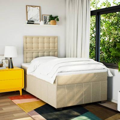 Boxspring met matras stof crèmekleurig 80x200 cm