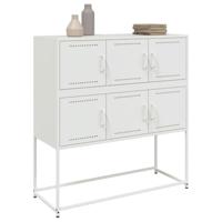 Dressoir 100,5x39x107 cm staal wit - thumbnail
