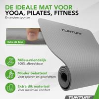 Tunturi Yogamat 8mm | Pilates mat| Fitnessmat | 183 x 61 x 0,8 cm | Incl Draagtas | Anti Slip en Eco | Grijs - thumbnail