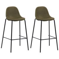 vidaXL Barstoelen 2 st stof bruin - thumbnail