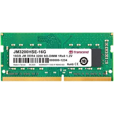 Transcend jm3200hse-16g jetram, 16gb, so-dimm, ddr4 3200 mhz, 1rx8, 2gx8, cl22, 1.2v