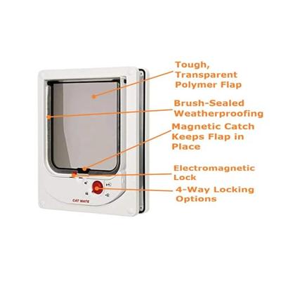 Cat Mate electromagnetisch kattenluik met vierwegsluiting 60mm wit - thumbnail