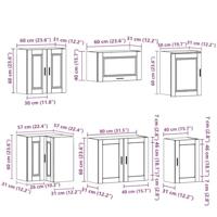 11-delige Keukenkastenset Porto bewerkt hout artisanaal eiken - thumbnail