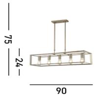 Searchlight Landelijke hanglampHeaton - 2415-5SI - thumbnail