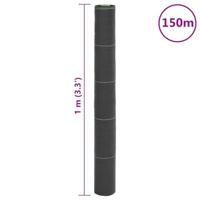 Worteldoek 1x150 m polypropeen zwart - thumbnail