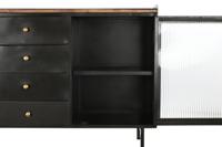 Dressoir DKD Home Decor Natuurlijk Zwart Gouden Metaal Mangohout (145 x 40 x 85 cm) - thumbnail