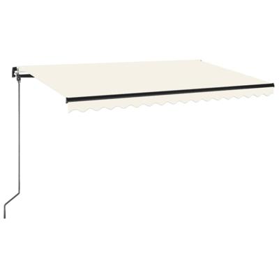 Luifel handmatig uittrekbaar met LED 450x350 cm crèmekleurig