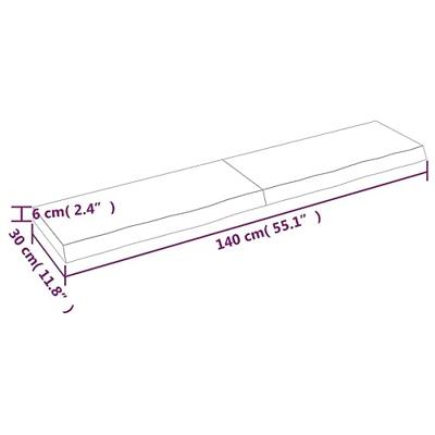 VidaXL Wastafelblad 140x30x(2-6) cm behandeld massief hout donkerbruin