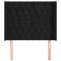 Hoofdbord met randen 103x16x78/88 cm fluweel zwart - thumbnail