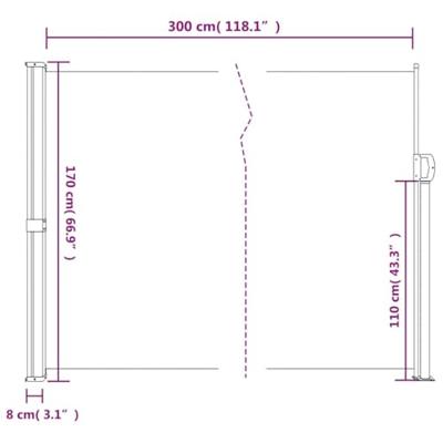 Windscherm intrekbaar 170x300 cm beige Windscherm intrekbaar 170x300 cm beige