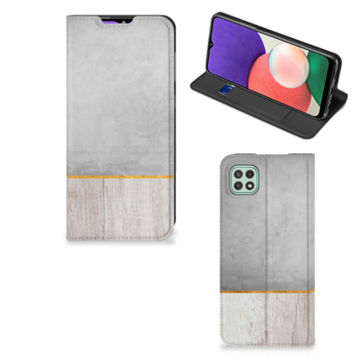 Samsung Galaxy A22 5G Book | Wallet Case | Wood Concrete