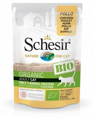 Schesir - Biologische vershoudzak met kip voor katten – 85 g