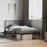 Bedframe met hoofdbord metaal zwart 100x190 cm - thumbnail