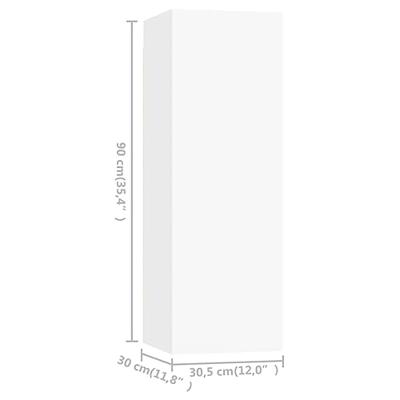 VidaXL Tv-meubel 30,5x30x90 cm bewerkt hout wit VidaXL Tv-meubel 30,5x30x90 cm bewerkt hout wit