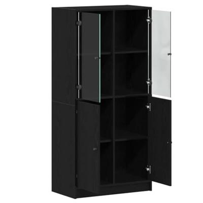 Hoge kast Zwart Eiken 68 x 37 x 142 cm