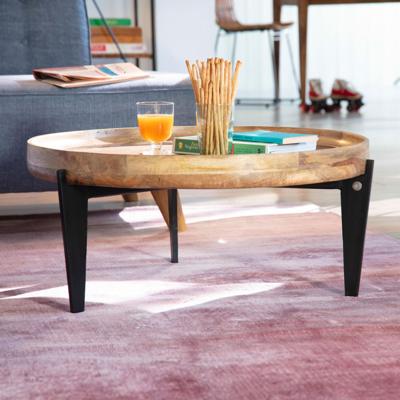 Tom Tailor Ronde Salontafel 'Winfield' Mangohout en metaal, 75cm