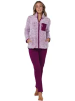 Rebelle Teddy Huispak Dames Fleece - Paars - thumbnail