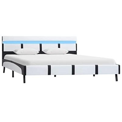 Bedframe met LED kunstleer wit 140x200 cm Bedframe met LED kunstleer wit 140x200 cm