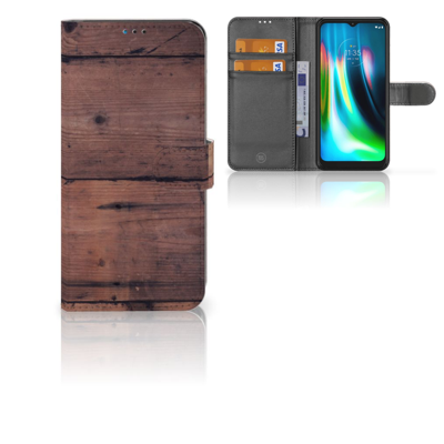 Motorola Moto G9 Play | E7 Plus | Book Style Case | Old Wood