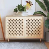 Kastdeuren met latwerk 2 st 59,5x69 cm massief grenenhout - thumbnail