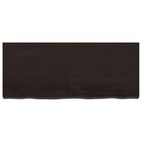 Wastafelblad 120x50x6 cm behandeld massief hout donkergrijs - thumbnail