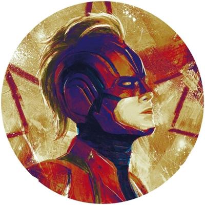 Noordwand Komar Dots Behangcirkel Marvel - Avengers - Painting Captain Marvel Helmet - DD1-054