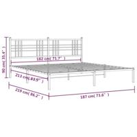 Bedframe met hoofdbord metaal zwart 183x213 cm - thumbnail
