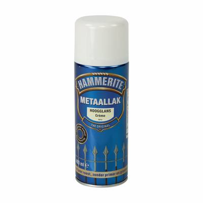 Hammerite Metaallak Hoogglans | Creme | S012 | Spray | 400ml - 5095196 Hammerite Metaallak Hoogglans | Creme | S012 | Spray | 400ml - 5095196