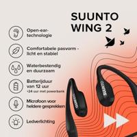 Draadloze hoofdtelefoon met botgeleiding en powerbank Suunto Wing 2 Black - thumbnail