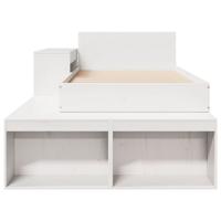 Bedframe zonder matras massief grenenhout wit 75x190 cm - thumbnail
