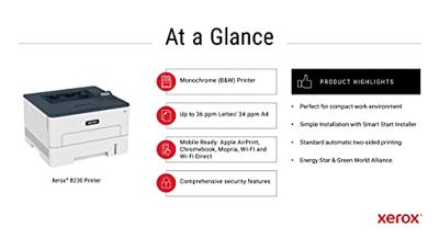Xerox B 230 Printer Laser, kleur Zwart/wit A4 34 pag./min. 600 x 600 dpi LAN, USB, WiFi, Duplex