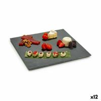 Snackdienblad Zwart Raad van bestuur 30 x 0,5 x 30 cm (12 Stuks) - thumbnail