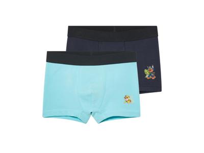 2 Kinderboxers (Donkerblauw/lichtblauw, 122/128)