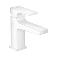 Fonteinkraan Metropol HansGrohe Eengreeps 100 met Rechte Greep en Push-Open Afvoer Mat Wit - thumbnail