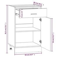 Onderkast met lade Lyon 50x46x81,5 cm bewerkt hout gerookt eiken - thumbnail